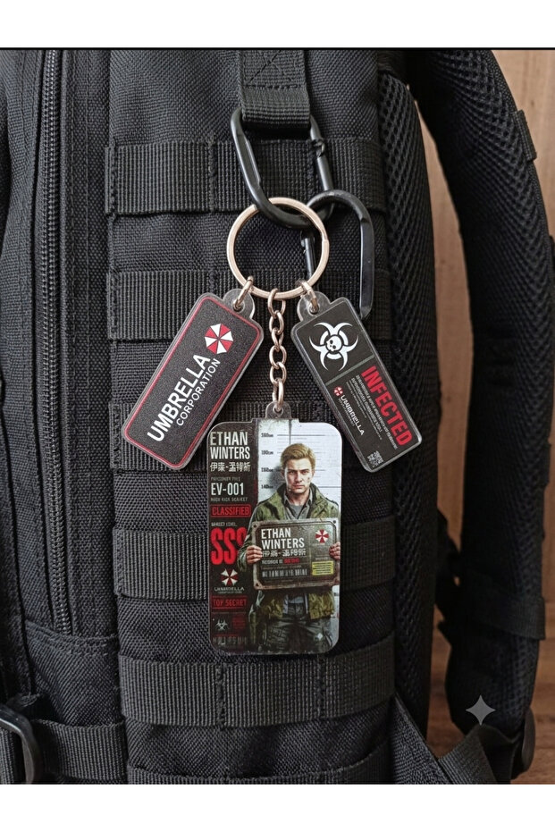 Owl Bag Resident Evil Ethan Winters Character Patterned Acrylic Keychain Bag Ornament