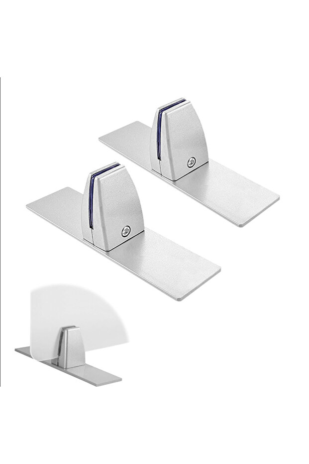 Two T-shaped desktop divider clips, adjustable desktop divider clips, with base support (silver).