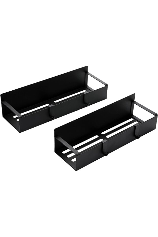 Two black magnetic refrigerator and oven storage racks
