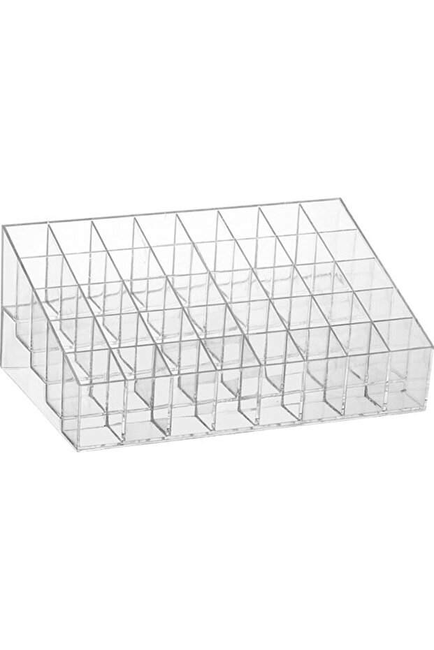 Clear Acrylic Cosmetic Organizer with 40 Compartments, Desktop Storage Case for Lipstick, Nail Polish & Perfumes