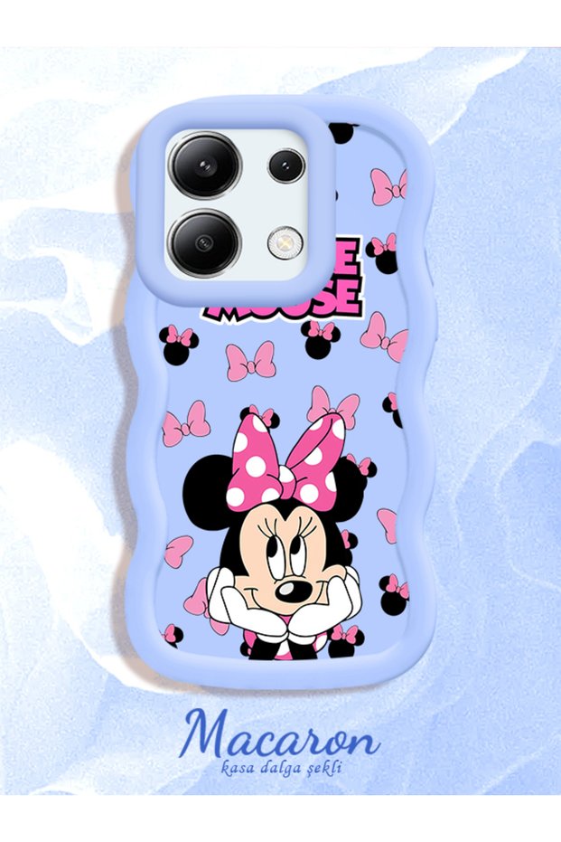 Redmi Note 13 4g Compatible Wavy Frame Mouse Cartoon Patterned Quality Silicone Phone Case