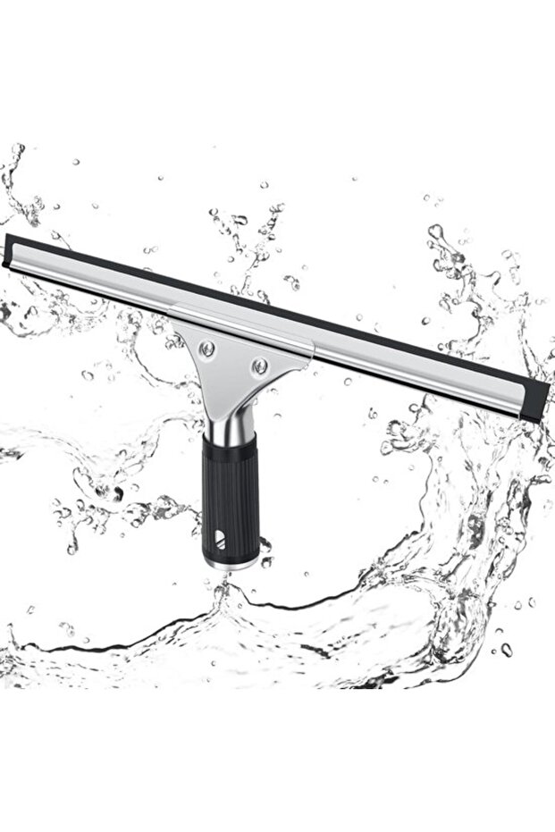 Professional window squeegee with rubber lip, 30 cm, black, for shower, bathroom, mirror, glass cleaning, window cleaning, shower squeegee