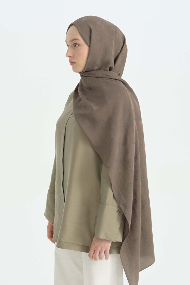 Cotton Naia Blend Natural Shawl - Light Brown
