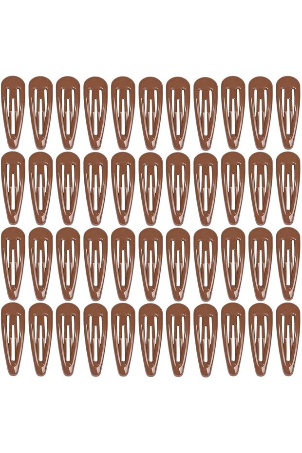 50-pack of women's brown snap hair clips, 2-inch hair clips, brown