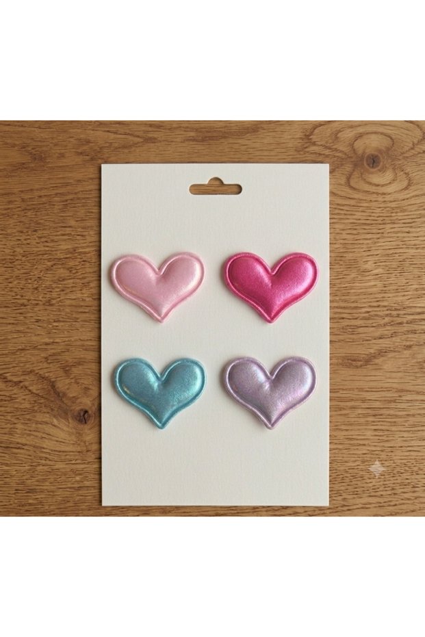 Set of 4 Baby Hair Clips - Heart-Shaped Clips for Babies with No Hair or Little Hair