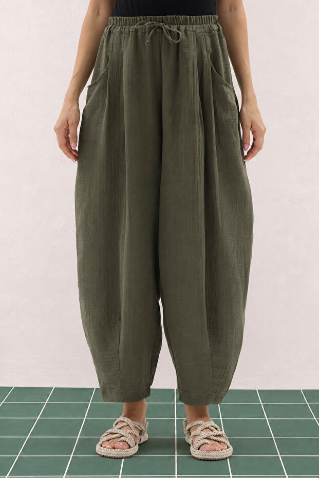 Aysha Muslin Trousers Green