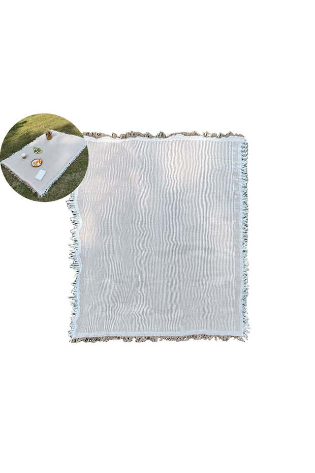 Two-pack picnic blankets, waterproof outdoor mats—soft checkered blankets for beaches, camping, parks