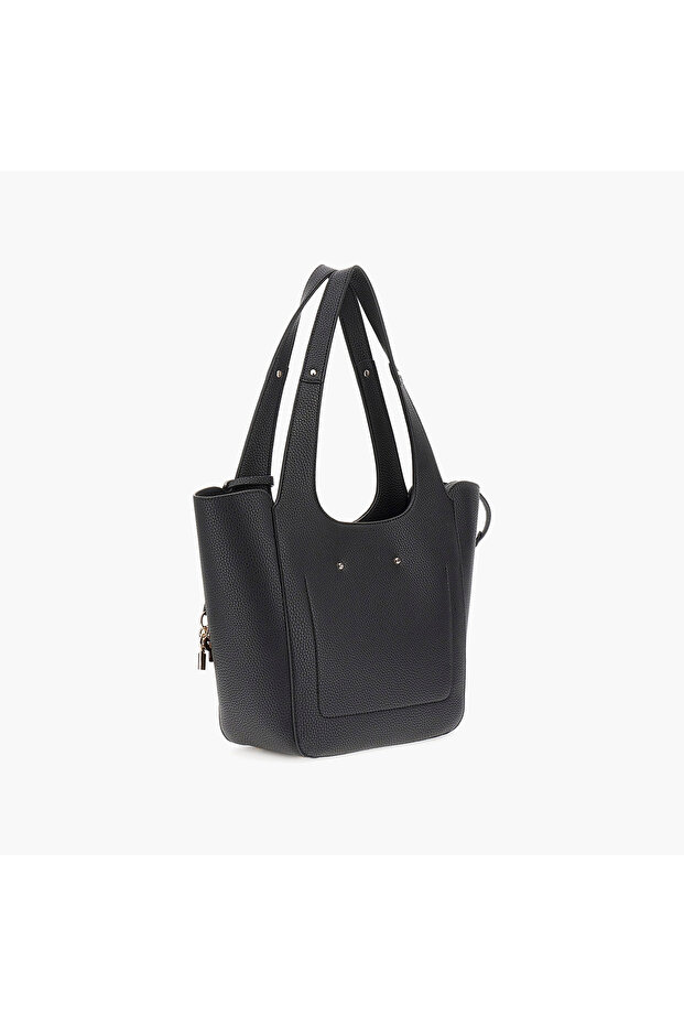 Calista Pebbled Texture Double Handle Tote Bag & Pouch with Magnetic Closure - 2