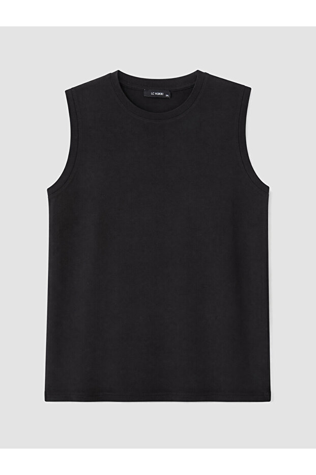 Black Plus Size Crew Neck Women's Tunic
