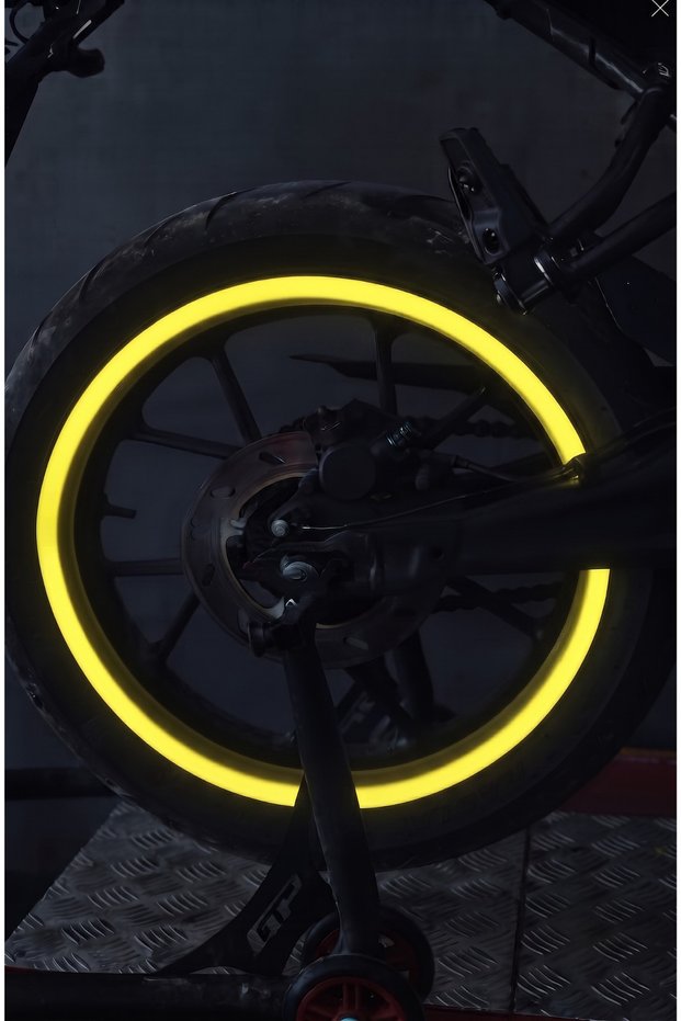 Reflective Full Tour Rim Strip Sticker Set Compatible with Motorcycle 17 Inch Rims (8 Half Rims Included)