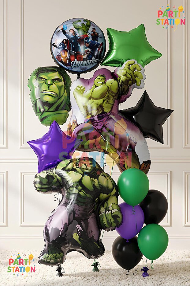 Avengers Hulk Balloon Set 12 Pieces Large Size Balloon Hulk Birthday Set