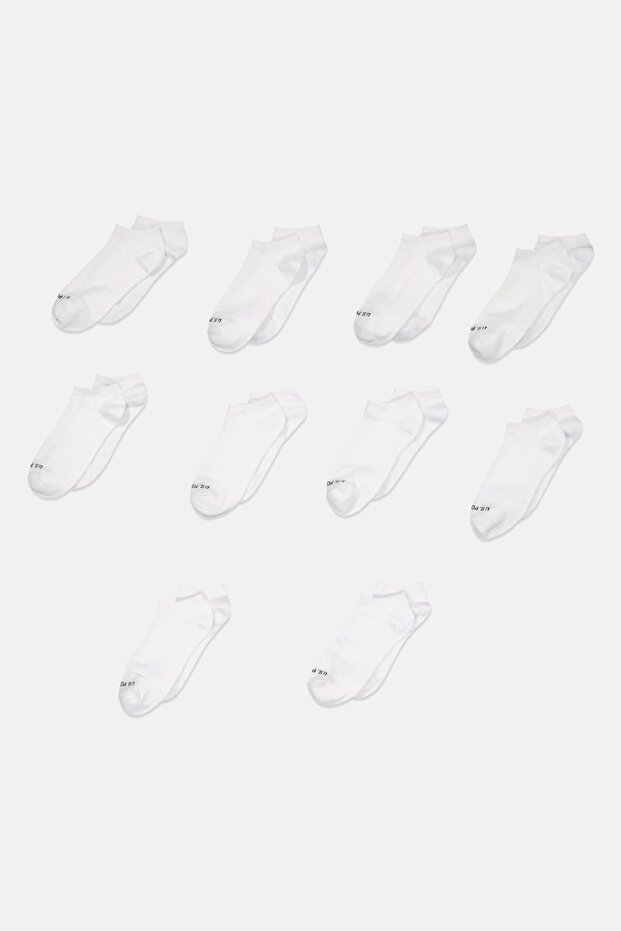 Women 10 Pairs Low Cut Socks, White
