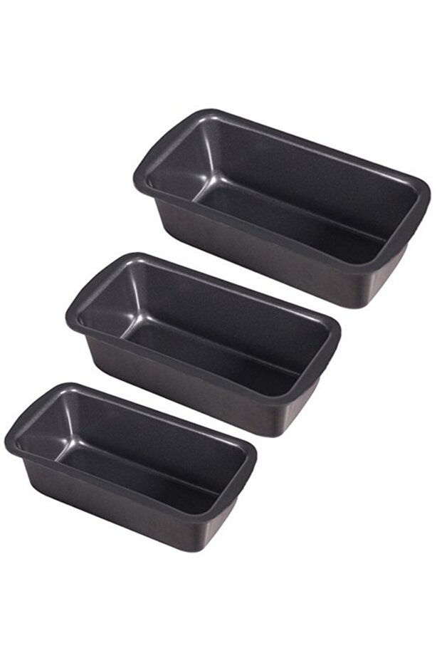 Two-piece bread baking pan set, non-stick, suitable for toast and cakes, black.