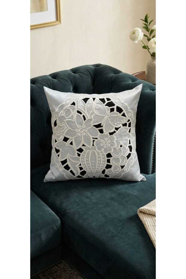 Roselya Embroidered Throw Pillow
