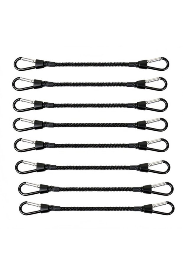 8 black 35cm bungee cords.