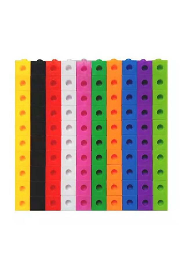 2CM Linking Cubes 100 Pcs – 10 Color Math Learning Cubes, Educational Counting & Building Blocks for Kids