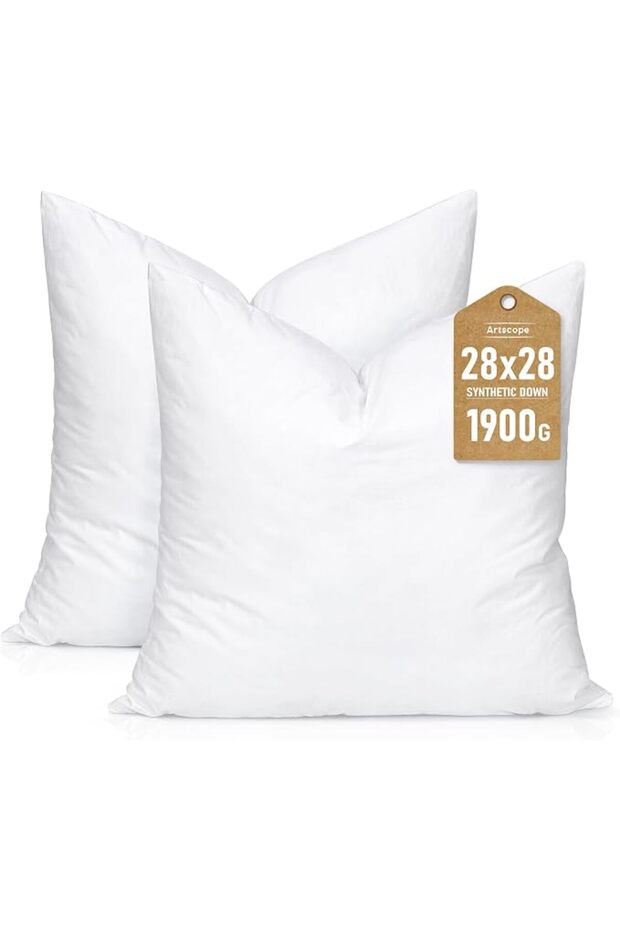 Synthetic Down Pillow Insert, 20x20 Down Alternative Throw Pillow Insert. Ultra Soft Fluffy