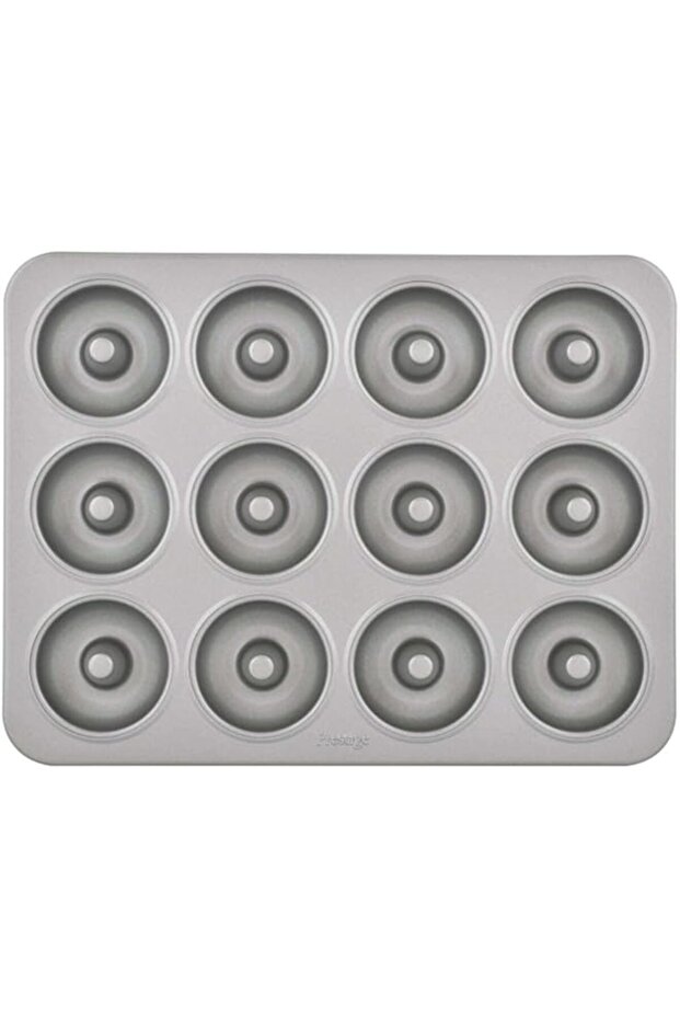Prestige Mini Donut Pan | Non-Stick Baking Pan with 12 Cup | Donut Baking Tray | Grey - PR218616