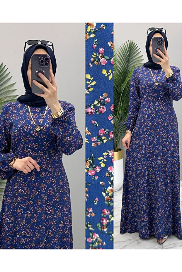 A-Cut Viscosa Fabric Crinkle Patterned Tunic Dress