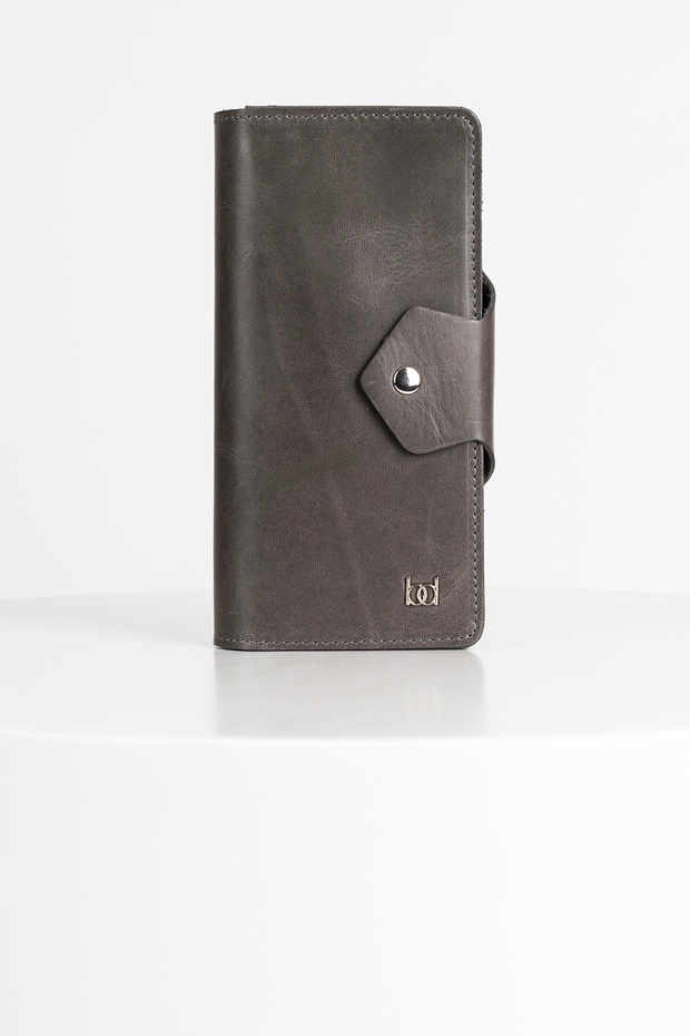 Lehix Genuine Leather Wallet with Compartments Crazy Gray