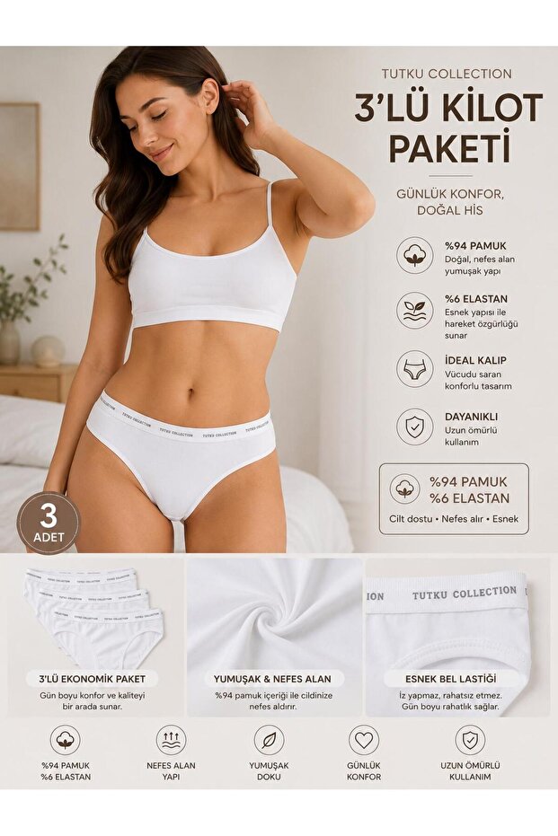 3'lü Bikini Perla Külot