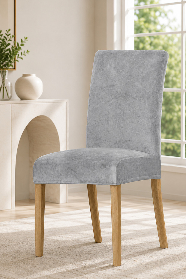 Luxury Six-Piece Chair Cover Set Gray