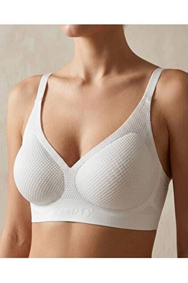 Women's Laser Cut Mesh Textured Seamless Unpadded Bra