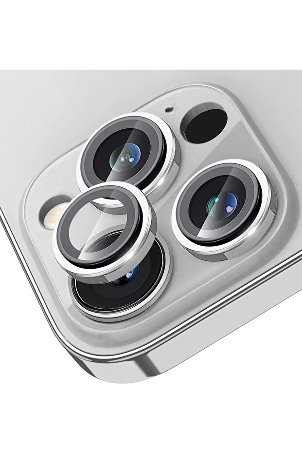 For iPhone15Pro Silver 2PCS For iPhone 16 Pro 15 Pro Max 14 Plus Camera Lens Protector 2 Pack 9H Har