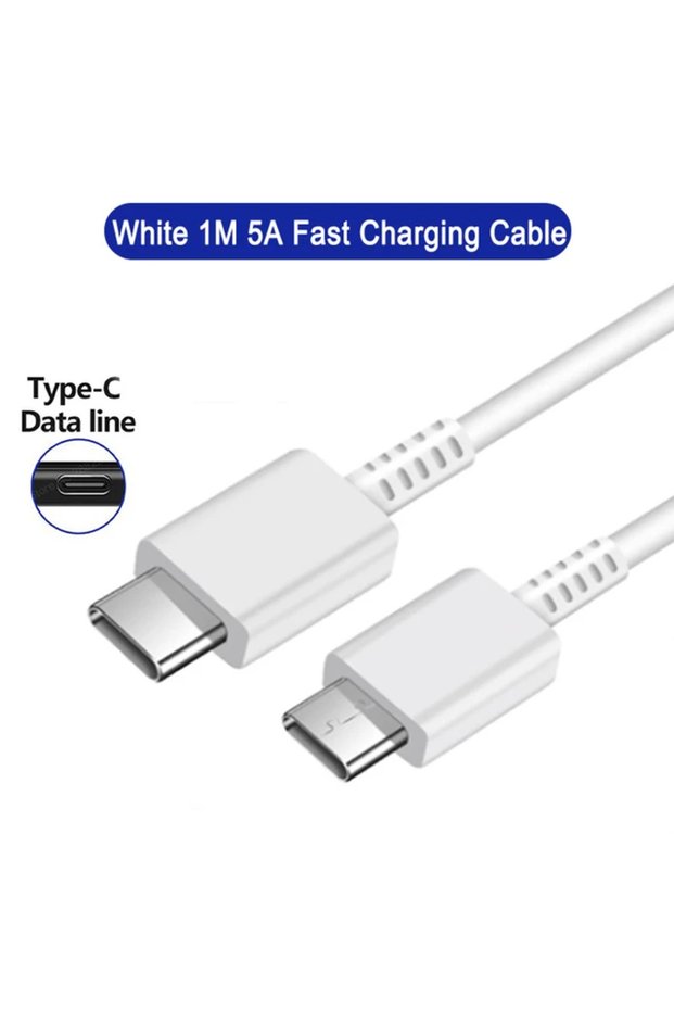 1M White C Cable For Samsung PD 45W Super Fast Charger For Samsung Galaxy S25 S24 S22 S23 Ultra A56