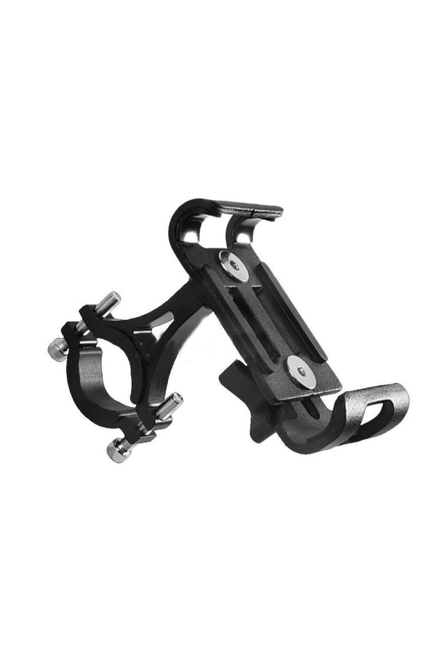 Black No Rotation 360° Rotate Metal Motorcycle Bike Phone Holder Anti-slip Bracket GPS Navigation Cl
