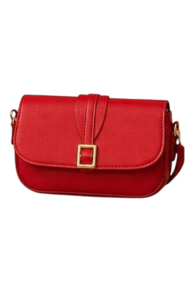 Women's Buckle Leather Crossbody Shoulder Bag