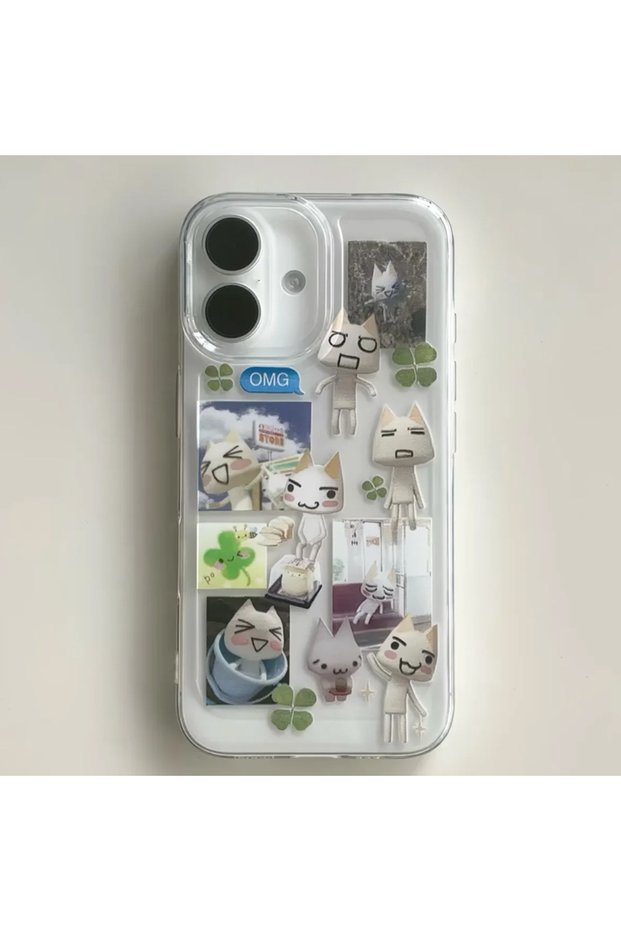 iPhone17 A Japan INS Creative Cute Kitten Lucky Clover Phone Case For iPhone 17Promax 16 15 14 13 12