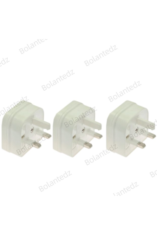 3pcs white European Euro Eu 2 Pin To Uk 3 Pin Power Socket Travel Plug Adapter Converter Power Adapt