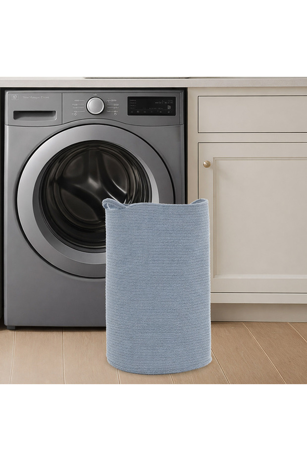 Laundry Basket Round Grey H58cm x 36cm Diameter