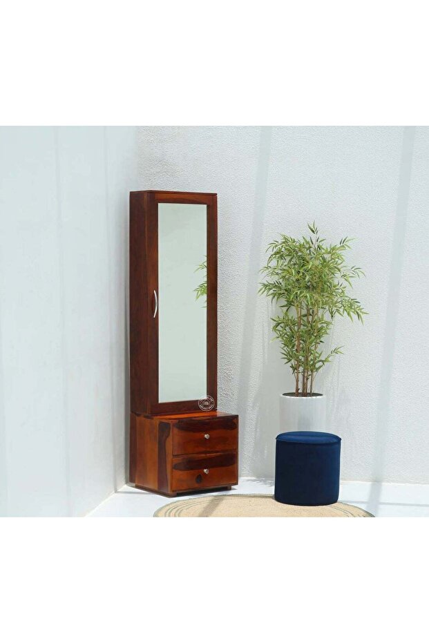 Opel Home Dressing Unit Table with Mirror (Honey finish) (51x46x184)