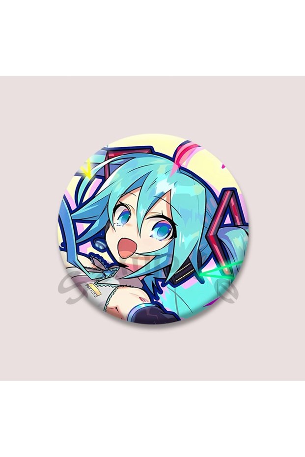 32mm style 04 Kawaii Virtual Singer Mik Round Shape Badge Snap-in Cartoon Brooch Anime Project Sekai
