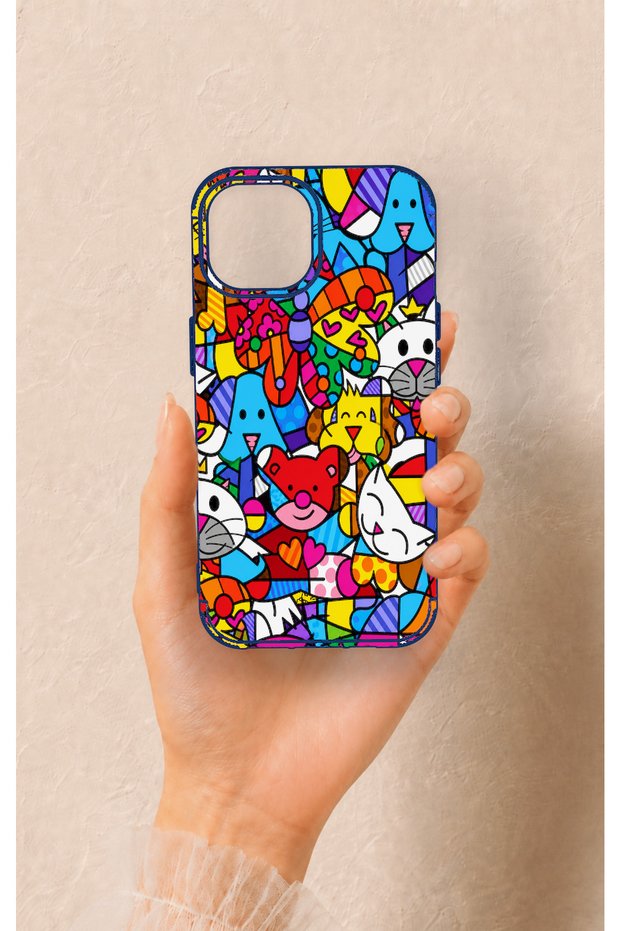 iPhone 15 Compatible Britto Garden Patterned Silicone Case