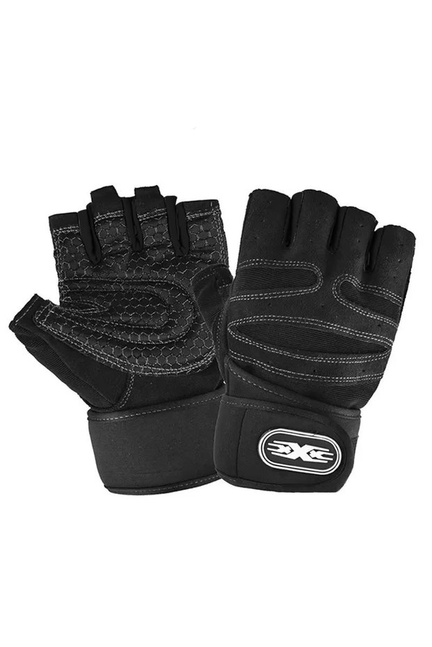 M white Gym Gloves for Men Women Fitness Weight Lifting Wristband Gloves Body Building Training Spor
