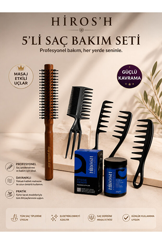 New Comb Set Powder Wax - Fine Blow-Dry Comb - Miracle Comb - Three-Way Wax Comb - Styling Comb Premium Full Set