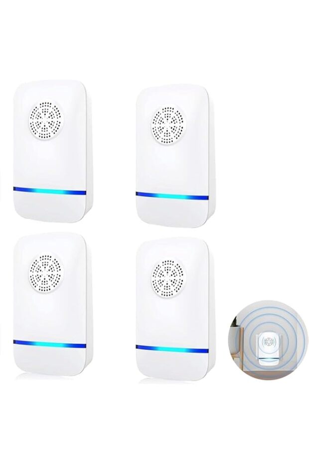 X spring Ultrasonic Pest Repeller, 4 PCS Electronic Indoor Plug in Devices, Advanced Chip Technology Waves for Home, Kitchen, Office, Garage, Safe for Human and Pets, Effective Bug Control