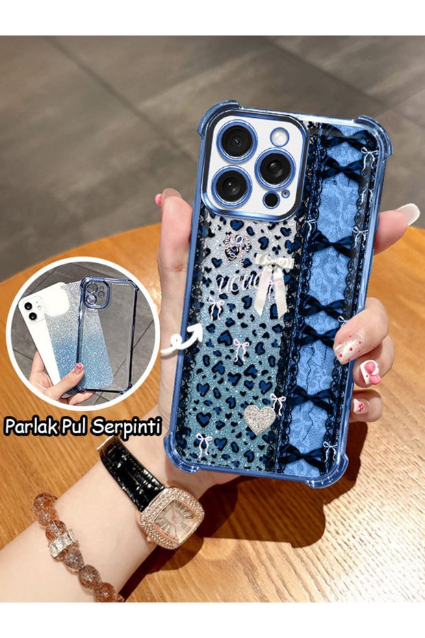 iPhone 15 Pro Max Compatible Transparent Four Corner Silicone Coated Glossy Edge Case