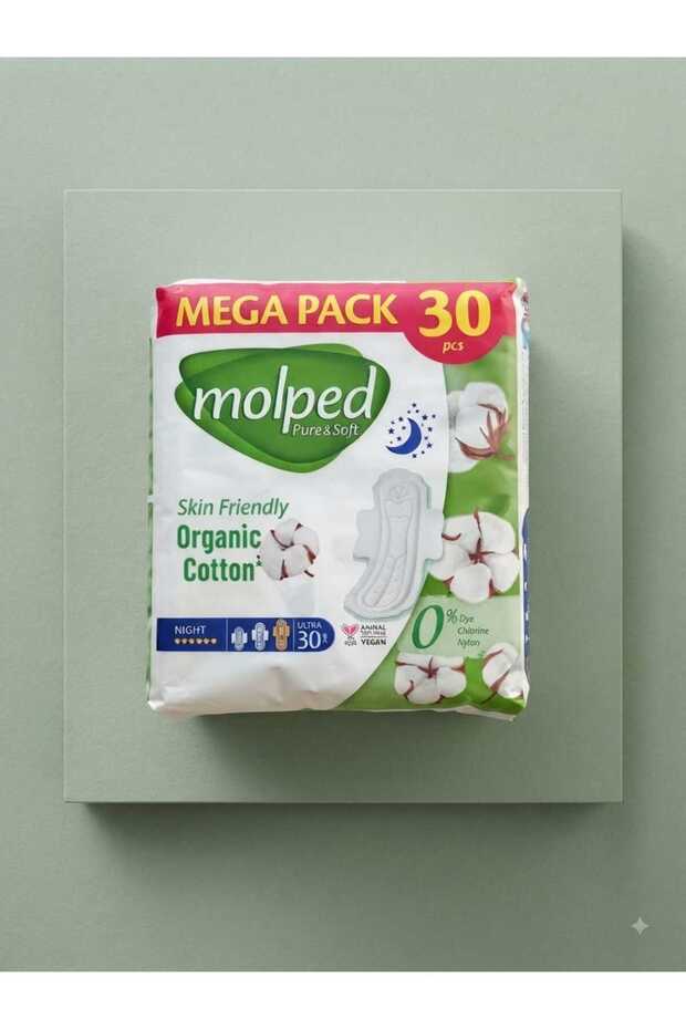 Pure & Soft Organic Cotton Ultra Night 30-Pack Sanitary Pads