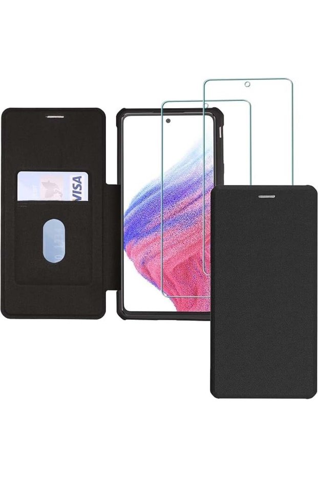 Samsung Galaxy A53 5g Wallet Case and Screen Protector Set - Black