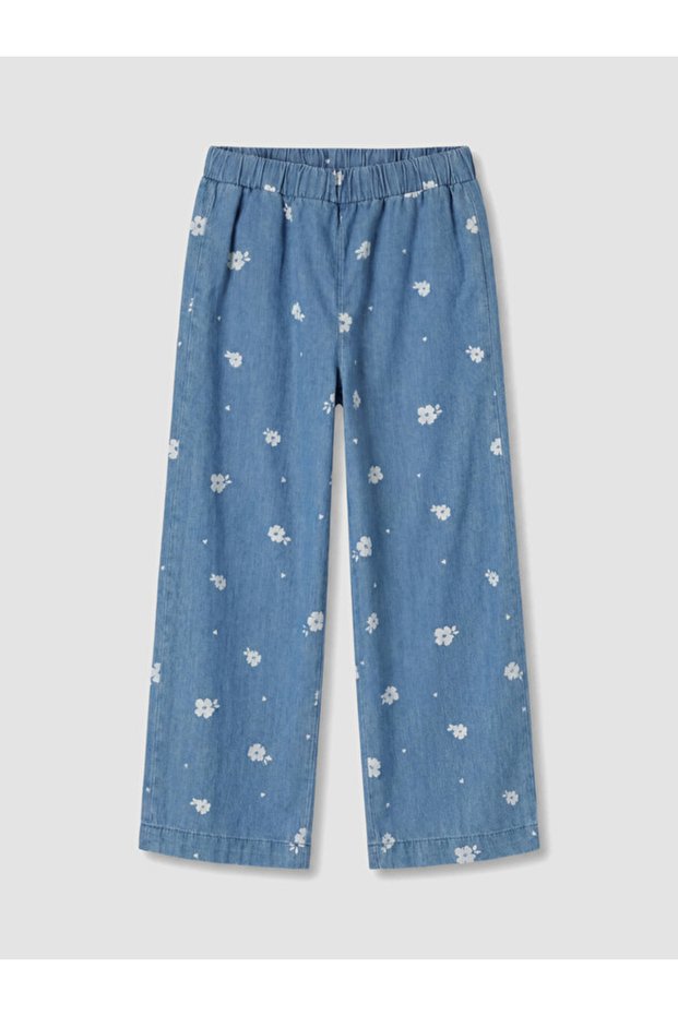 Floral Wide-Leg Girls' Jean Pants for Style Seekers from Uzg Store