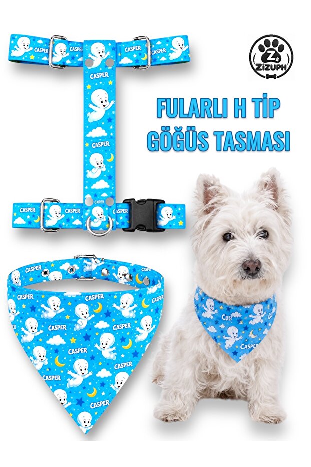 Adjustable Printed H-Type Chest Harness Set with Scarf