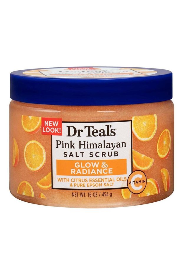 Dr Teal's Vitamin C Epsom Salt Body Scrub for Glow & Radiance - Gently Polishes & Smoothes Skin for a Healthy Glow with Citrus Oils (454 g)
