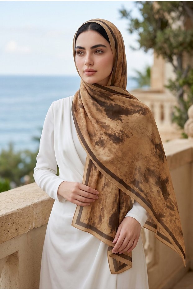 Batik Pattern Shawl Series Camel