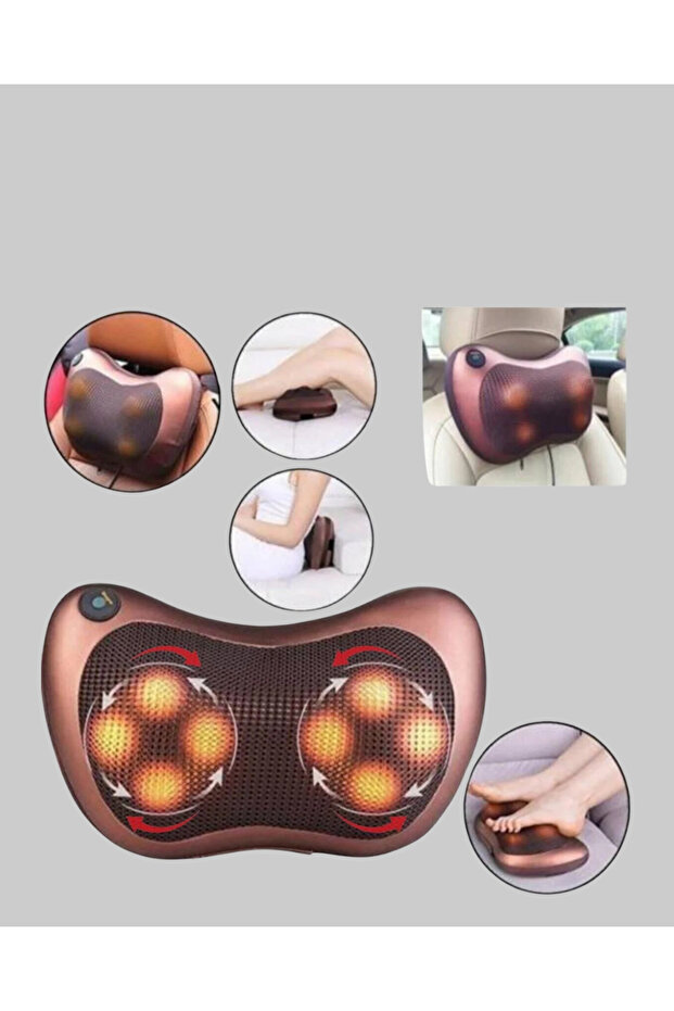 New Generation Deep Kneading Massage Pillow with Heating Feature, Socket & Lighter Input