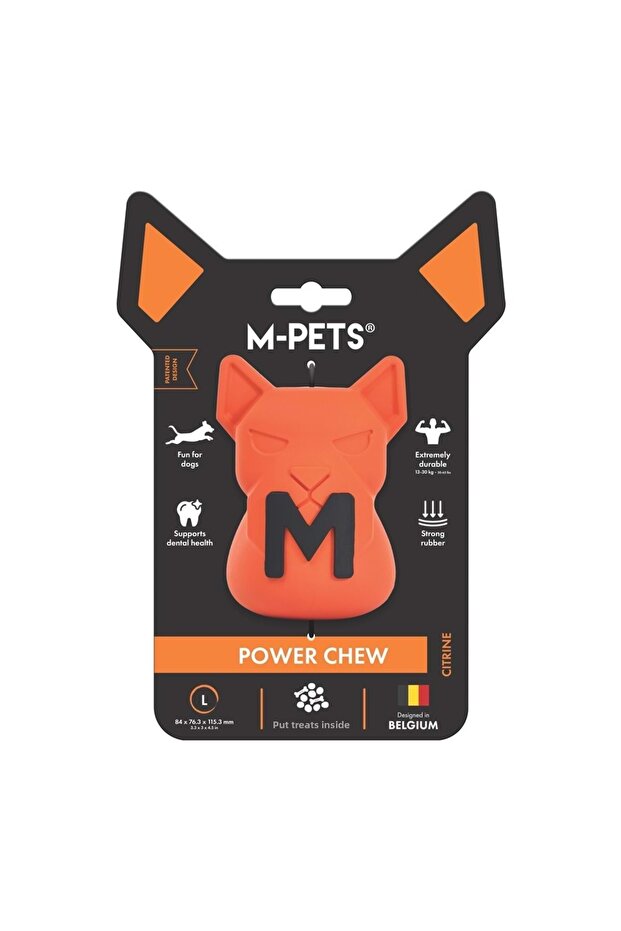 Power Chew Rubber Dog Treat Toy Citrine (L)