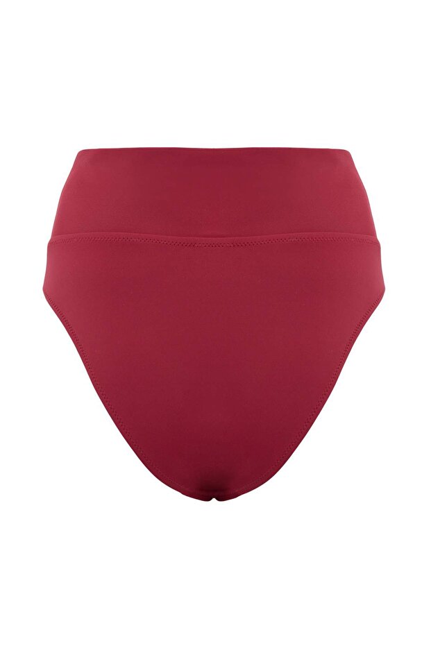 Bordo Hipster Yüksek Bel Klora&Suya Dayanıklı Uzun Ömürlü LYCRA®XTRA LIFE Bikini Altı TBESS26BA00019 - 6